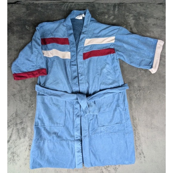 Vintage 70s/80s RCA lounge robe Collegiate stripe made in America - Picture 11 of 11